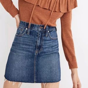 MADEWELL Rigid Blue Denim Mini Skirt